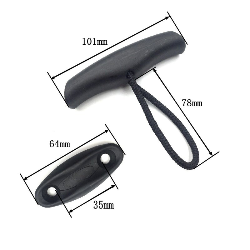 Anndason Anndason 4 PCS Kayak Canoe Carry Handle Pull Handle T-Handle with Cord and Pad Eyes  - Image 3