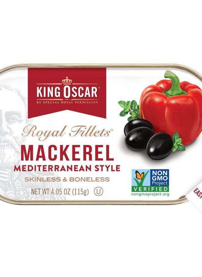 KING OSCAR - Royal Fillets Mackerel Mediterranean Style 4.05 oz (115 g) - Image 1
