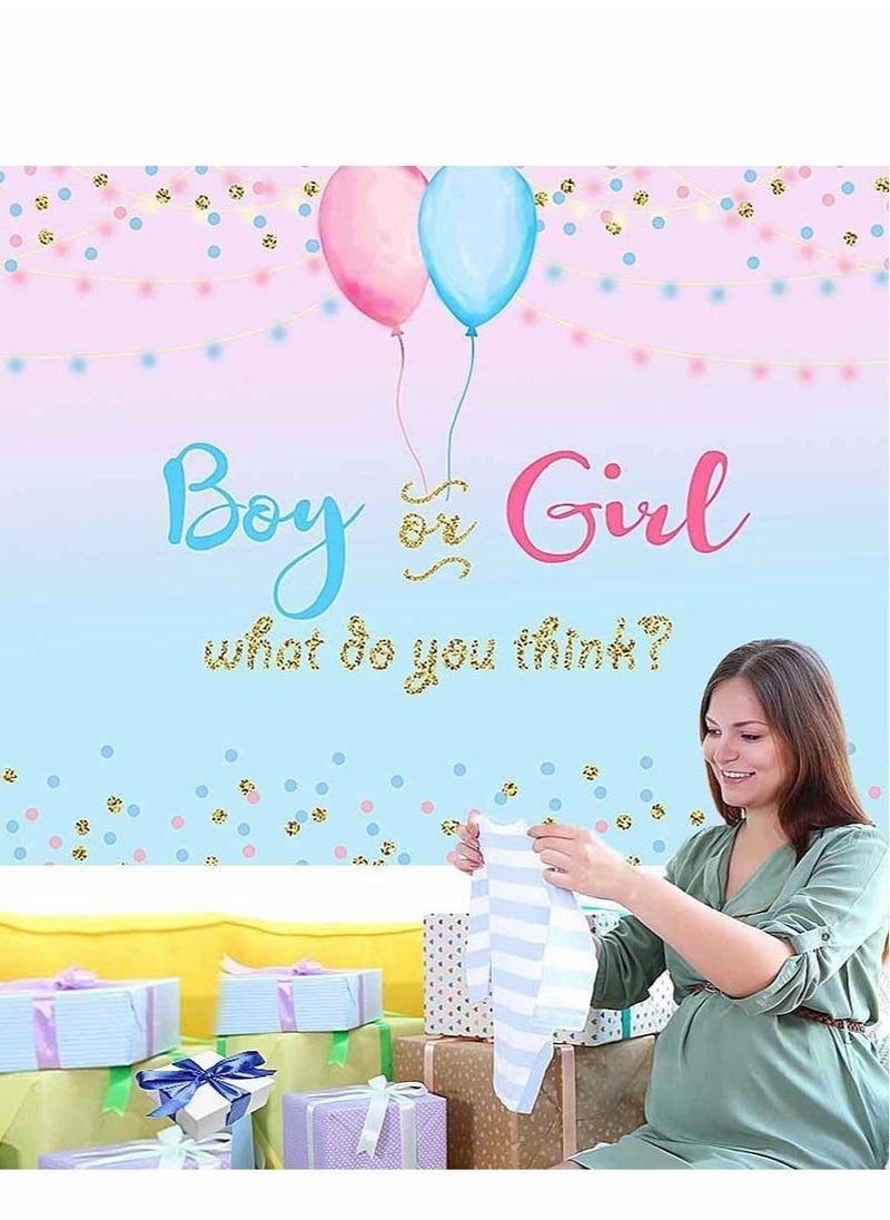 Excefore - Baby Gender Reveal Party Supplies, Gender Backdrop Background Banner - Image 1
