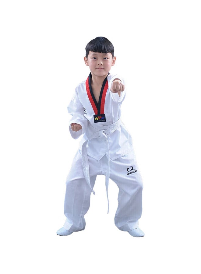 Competing pie Jingpai Taekwondo Uniform, Pure Cotton Long-Sleeve Children'S Taekwondo Uniform, Adult Competition Uniform, All-Cotton Taekwondo Clothing, Training Outfit - Image 3