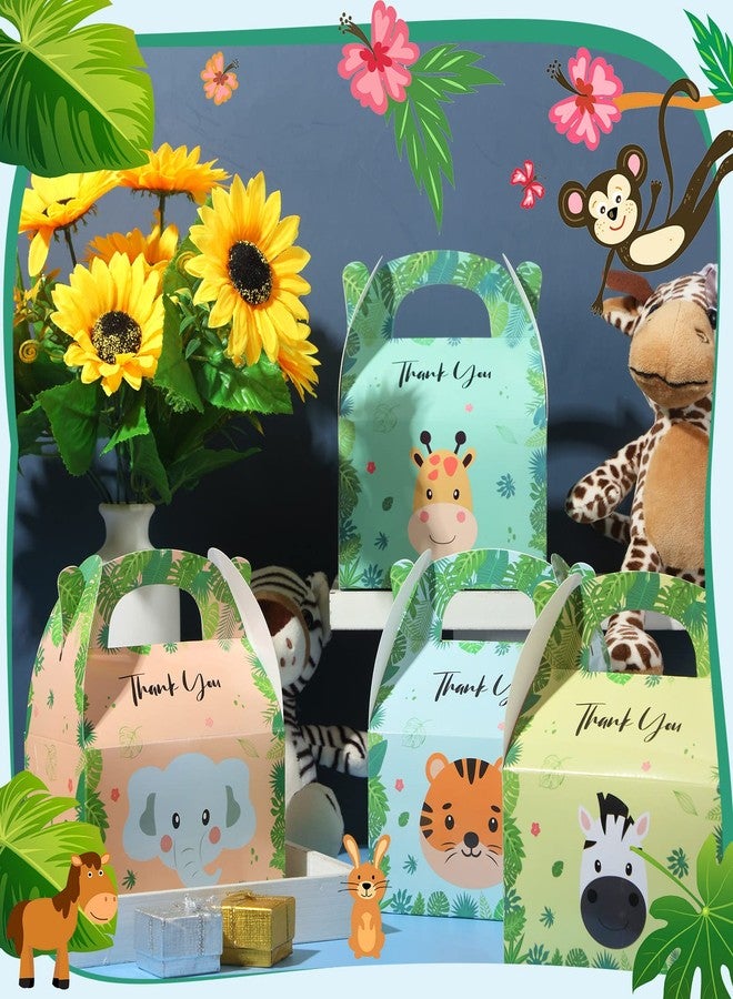 Marspark 24 Pcs Animal Party Favor Treat Box Safari Party Zoo Bags Favor Candy Goodie Gift Box for Kids Baby Shower Jungle Theme Birthday Supplies Decorations - Image 3