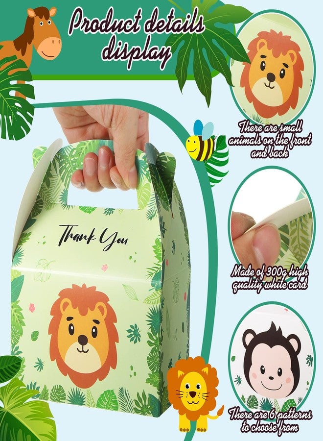 Marspark 24 Pcs Animal Party Favor Treat Box Safari Party Zoo Bags Favor Candy Goodie Gift Box for Kids Baby Shower Jungle Theme Birthday Supplies Decorations - Image 5