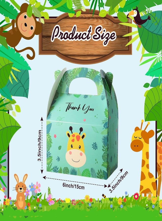 Marspark 24 Pcs Animal Party Favor Treat Box Safari Party Zoo Bags Favor Candy Goodie Gift Box for Kids Baby Shower Jungle Theme Birthday Supplies Decorations - Image 2