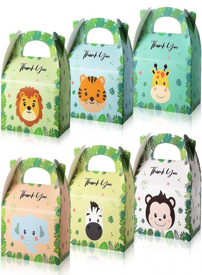 Marspark 24 Pcs Animal Party Favor Treat Box Safari Party Zoo Bags Favor Candy Goodie Gift Box for Kids Baby Shower Jungle Theme Birthday Supplies Decorations - Image 1