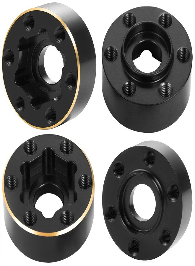 JGGZONE 4Pcs RC Brass Weights 12mm Hex Hub Extended Adapters Widen 9mm Counterweights for 1.9inch Beadlock Wheel Rim Compatible with Axial SCX10 90046 Redcat TRX4 Gen7 D90 CC01 1/10 RC Crawler (9mm) - Image 2