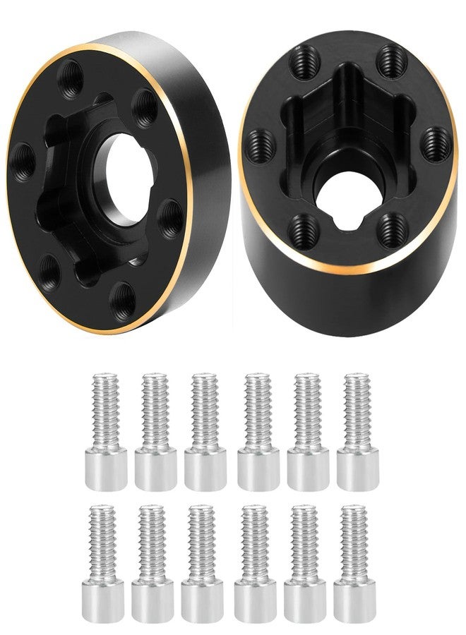 JGGZONE 4Pcs RC Brass Weights 12mm Hex Hub Extended Adapters Widen 9mm Counterweights for 1.9inch Beadlock Wheel Rim Compatible with Axial SCX10 90046 Redcat TRX4 Gen7 D90 CC01 1/10 RC Crawler (9mm) - Image 4
