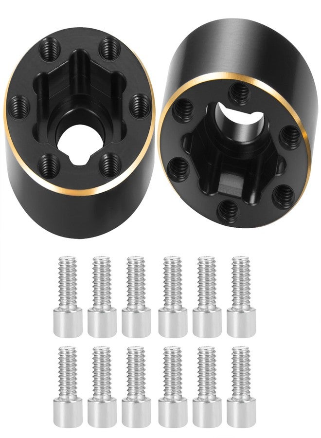 JGGZONE 4Pcs RC Brass Weights 12mm Hex Hub Extended Adapters Widen 9mm Counterweights for 1.9inch Beadlock Wheel Rim Compatible with Axial SCX10 90046 Redcat TRX4 Gen7 D90 CC01 1/10 RC Crawler (9mm) - Image 3