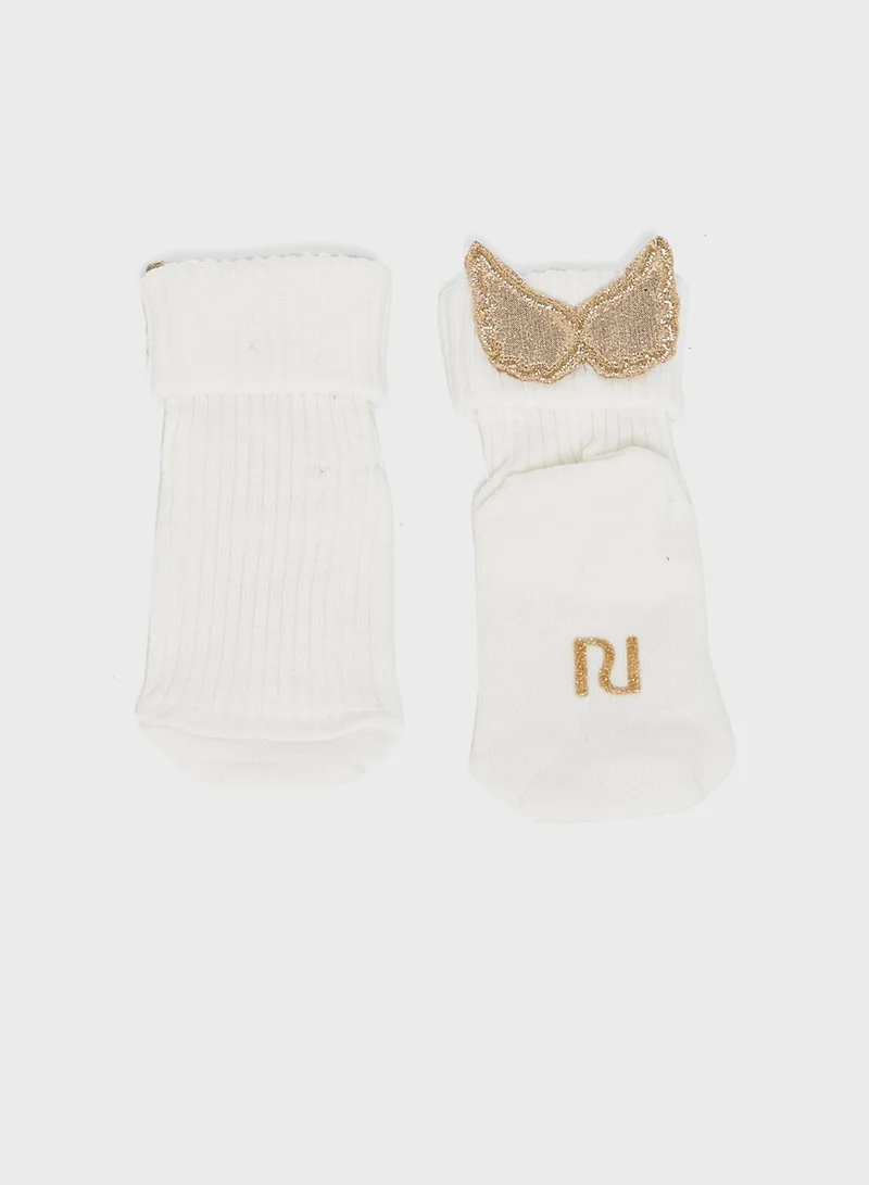RIVER ISLAND Infant Gold Wing Socks