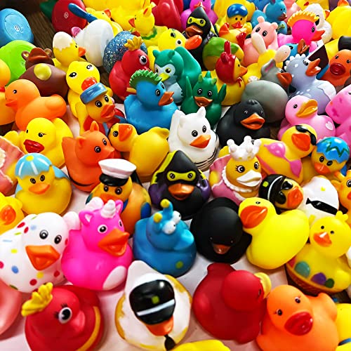 Intever Assorted Rubber Duckies for Kids and Toddlers Cute Duck Bath Tub Pool Toys in Multiple Characters Fun Carnival Bath Birthday Gifts Baby Showers Classroom Incentives and Summer Beach 2 10Pack - Image 5