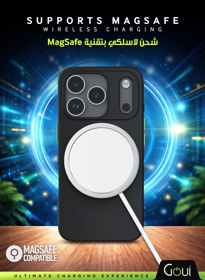 جوي كفر ايفون 17 برو | حماية شاملة | متوافق مع MagSafe | يدعم الشحن اللاسلكي | متعدد الألوان | ملمس ناعم | تصميم مغناطيسي للتثبيت أسود - Image 3