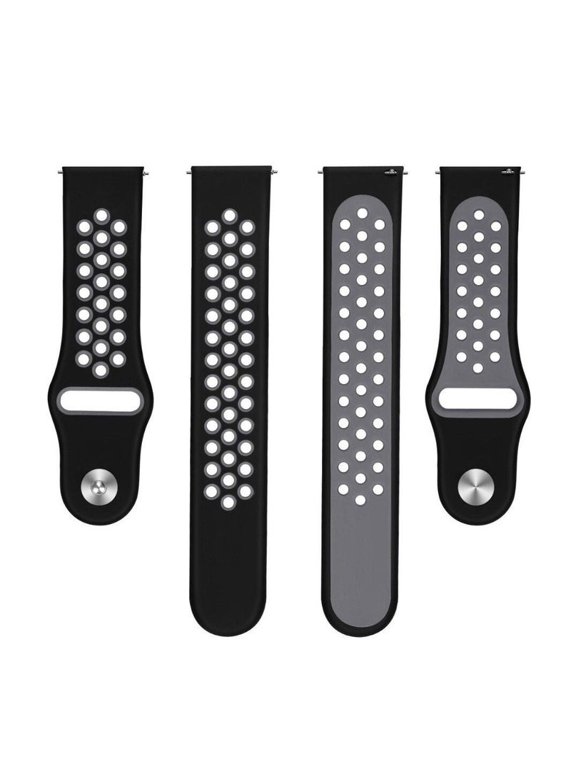 CATANES Samsung Galaxy Watch 5 Band Galaxy Watch 5 Pro Band Replacement Silicone Strap 20mm Smart Watch Wristband Compatible with Galaxy Watch5 (44mm/40mm) Galaxy Watch5 Pro (45mm) Black/Grey - Image 4