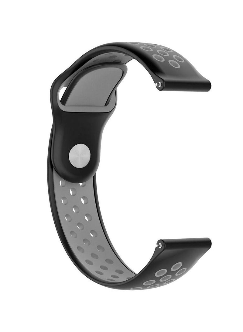 CATANES Samsung Galaxy Watch 5 Band Galaxy Watch 5 Pro Band Replacement Silicone Strap 20mm Smart Watch Wristband Compatible with Galaxy Watch5 (44mm/40mm) Galaxy Watch5 Pro (45mm) Black/Grey - Image 3