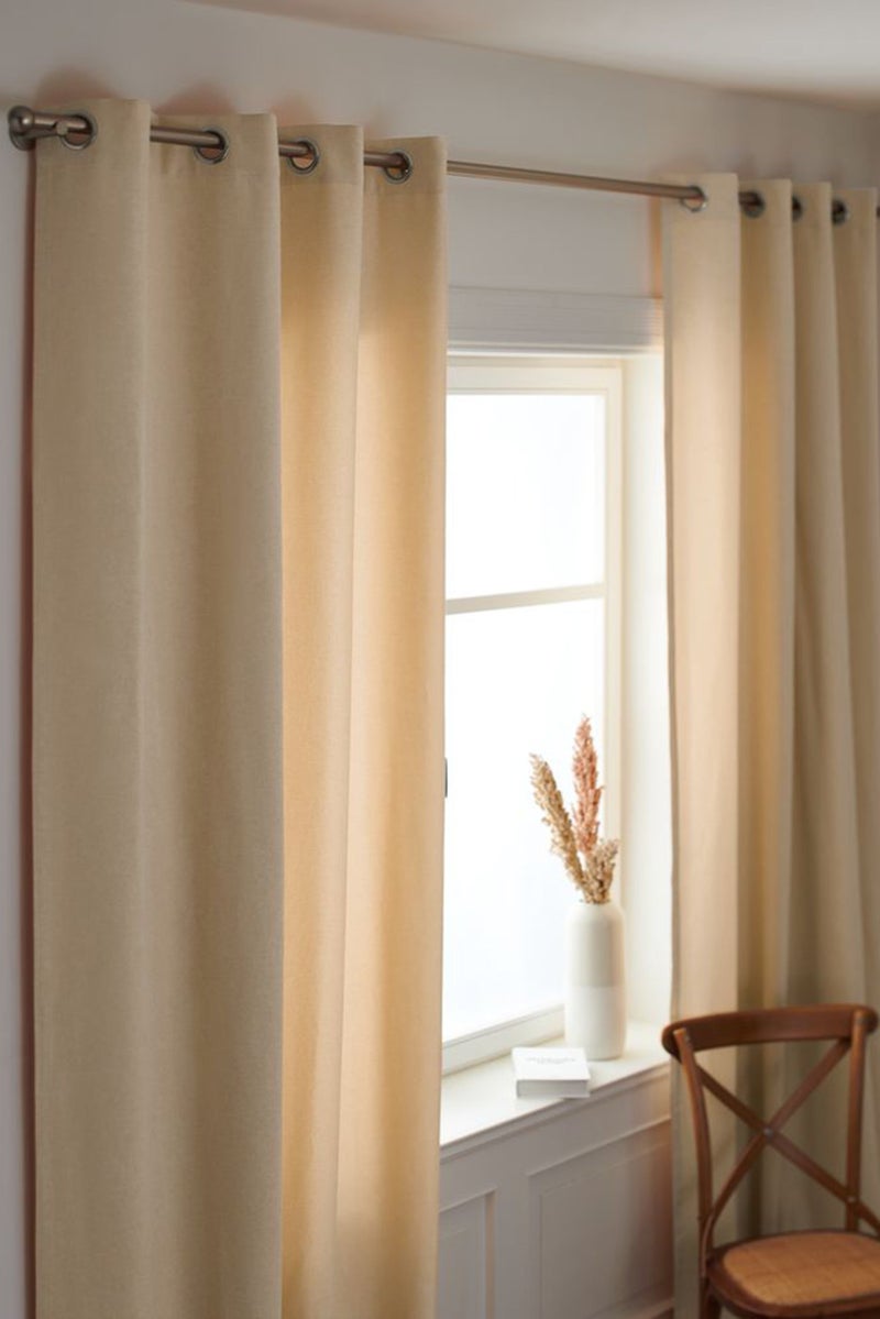 Tchibo 2 Pieces Curtain Scarves Set 140 x 280 cm, Cream - Image 1