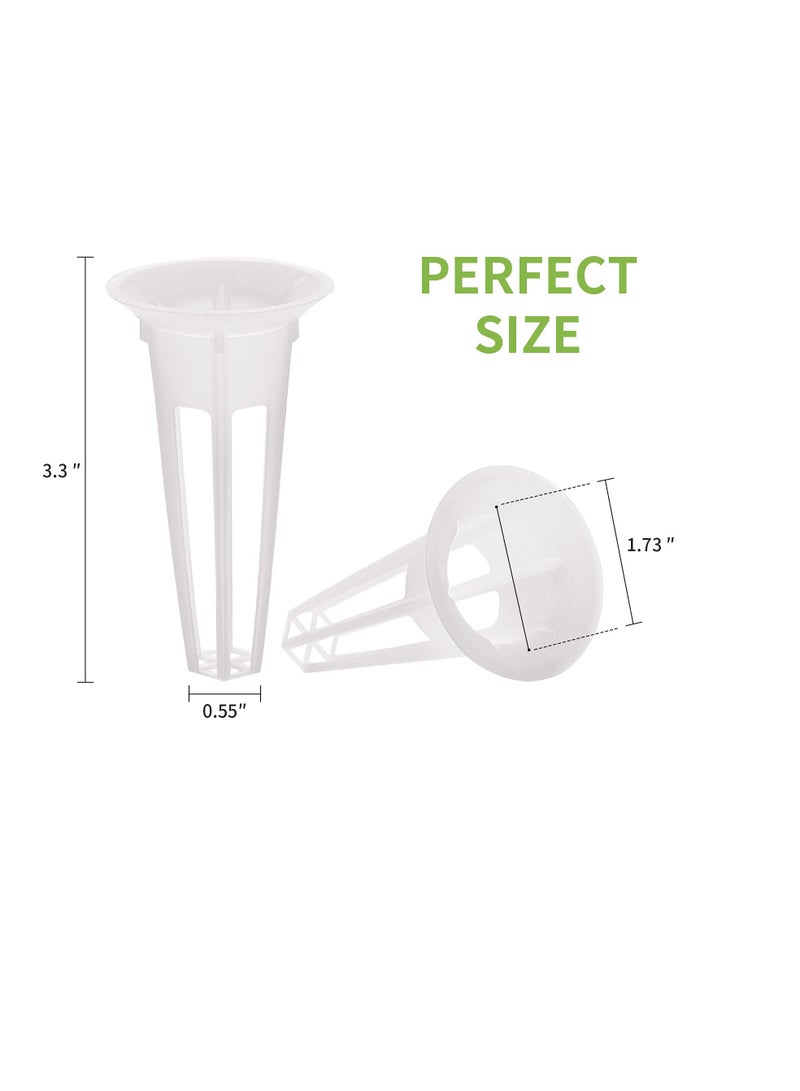 SOLARAE سلال النمو لنظام الزراعة المائية، سلة بذور مصنوعة من البلاستيك المتين، حاويات زراعة النباتات للزراعة المائية، سلال نباتات اقتصادية خفيفة الوزن 50 قطعة - Image 4