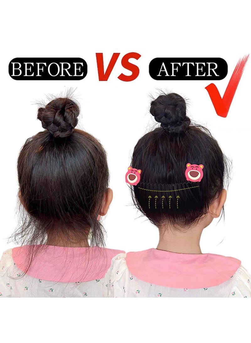 SYOSI Invisible Bangs Inverted Comb,Children's Hair Comb Artifact,Children's Hair Accessories,Invisible Hair Disc-shaped Device at the back of the Head,Meiledi,Kuromi,Stellalou,Lotso,Spongebob Invisible Bangs Inverted Comb  - Image 3