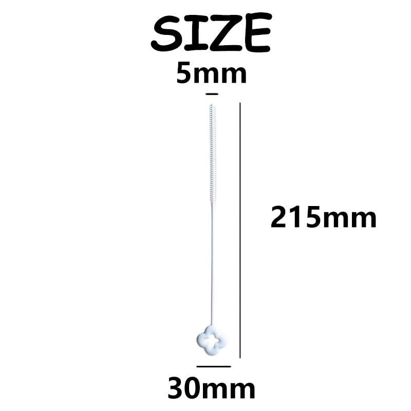 Hodaqe 2Pcs Silicone Straw Cleaner Brushes Reusable Brush for Clearing Glass Long Straw Cleaning Brush Non-Slip Handle Soft and Bendable - Image 4