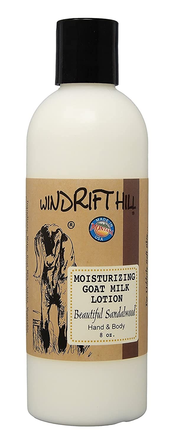 Windrift Hill Beautiful Sandalwood Moisturizing Goat Milk Hand  Body Lotion With Essential Oils 8 Ounce Bottle