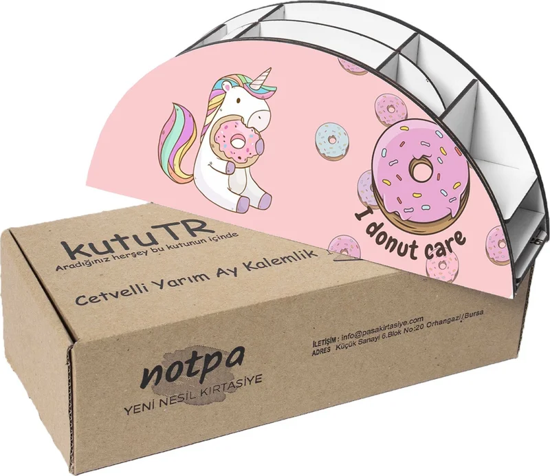 Notpa Wooden Vip Unicorn Rainbow Ruler Desktop Pencil Holder Organizer For Kids VIP76
