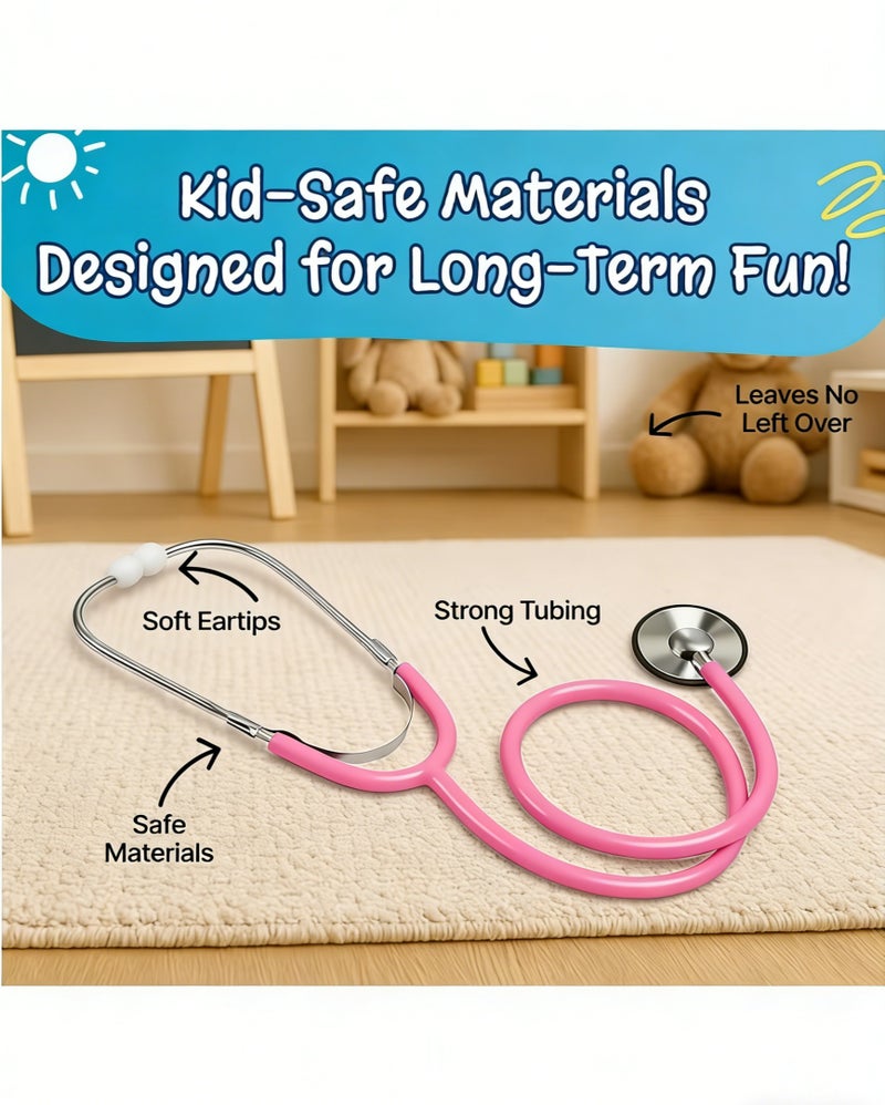 Kids Doctor Stethoscope Toy – Realistic Working Stethoscope for Children, Role Play Doctor toy for Boys & Girls – Educational Medical Pretend Play Toy for Toddlers & Kids Ages 3+ - Image 3