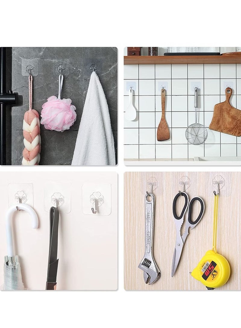 30 Piceces Wall Hooks for Hanging,Screw Free Sticker for Mount Wall Shelf, 2 in 1 Adhesive Hooks Heavy Duty, Waterproof Rustproof and Oilproof for Kitchen, Bathroom, Home, Office  - Image 3