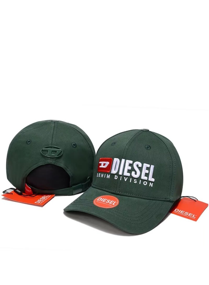 Diesel Green Baseball Cap, Trendy Embroidery, Sunshade Cap