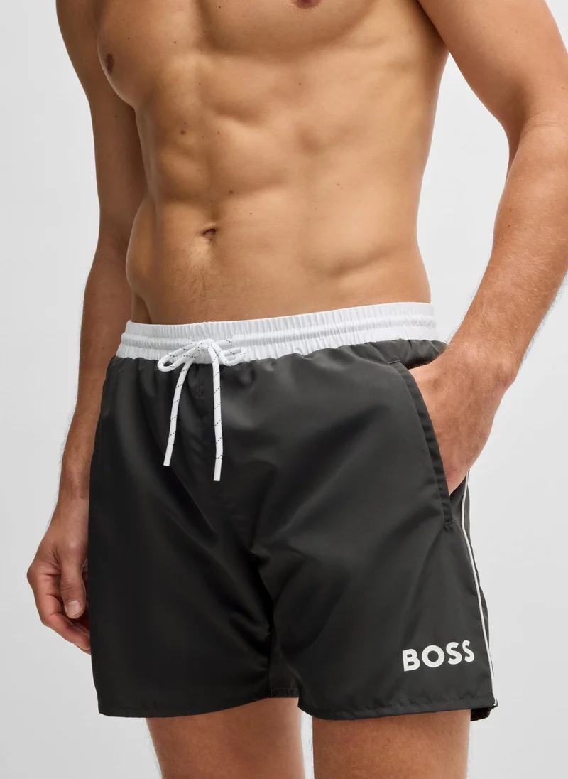 بوس Quick-dry swim shorts with logo print