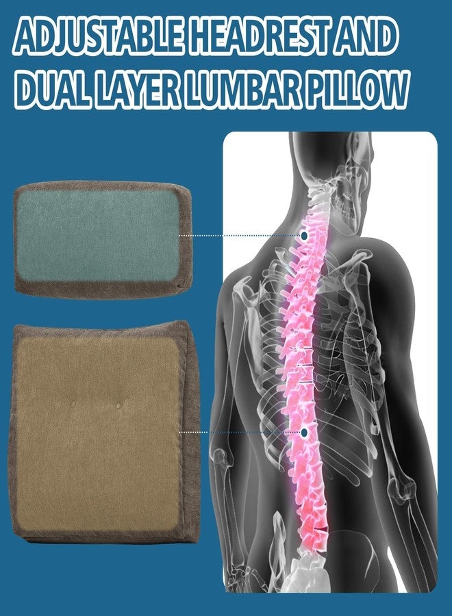 TANYOO Lumbar Support Pillow for Recliner Chair with Headrest, Dual-Layer Large Back Pillow for Deep Couch & Sofa, Memory Foam Lower Back Support Cushion Set for Sciatica Relief Brown - Image 5