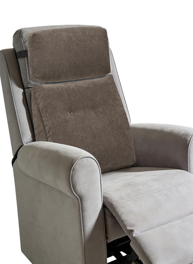 TANYOO Lumbar Support Pillow for Recliner Chair with Headrest, Dual-Layer Large Back Pillow for Deep Couch & Sofa, Memory Foam Lower Back Support Cushion Set for Sciatica Relief Brown - Image 1