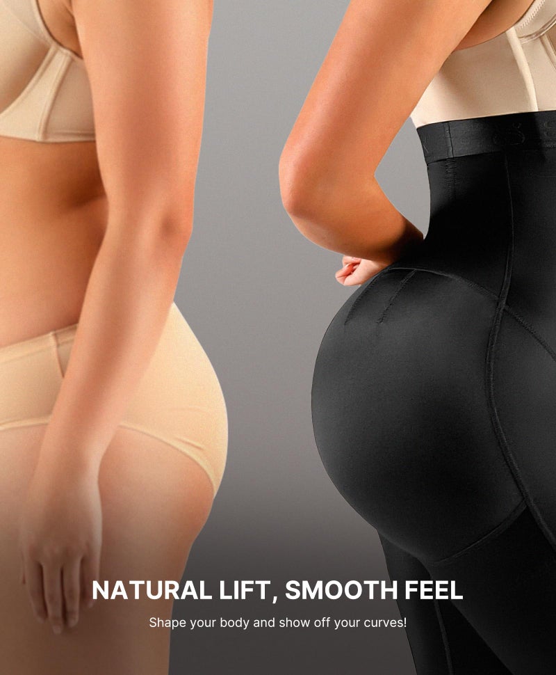 SHAPELLX Shapewear for Women Tummy Control Butt Lifter Shorts Faja Body Shaper High Waist Shapewear Underwear Black M - Image 2