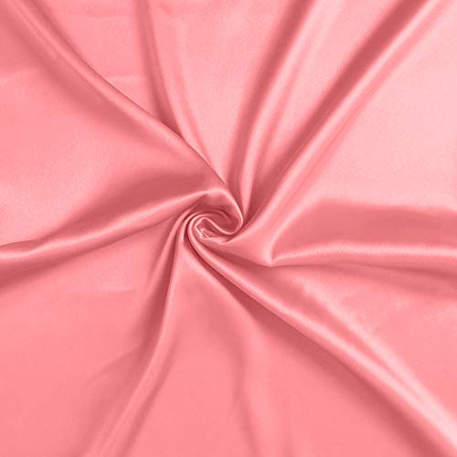 Oussum Satin Silk Pillowcase Cover Soft and Comfortable Hair & Skin Envelop Closure Home Decor Single Pcs with Free Scrunchie (Sugar Coral, Lumbar Size (16"x24") - Image 5