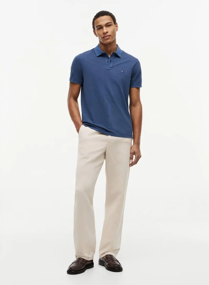 Tommy Hilfiger Carbon Navy Regular Fit Flag Embroidery Polo Shirt for Men | Best Price UAE