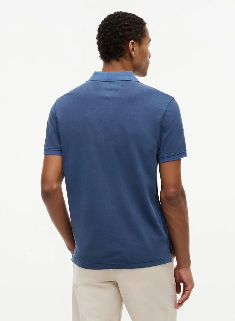 Tommy Hilfiger Carbon Navy Regular Fit Flag Embroidery Polo Shirt for Men | Best Price UAE
