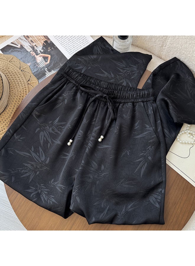 XINYANG New Chinese-style High-drape Floor-length Pants For Women - 2025 Summer National Style Casual Trousers, Straight-cut Thin Fabric Leisure Pants - Image 3