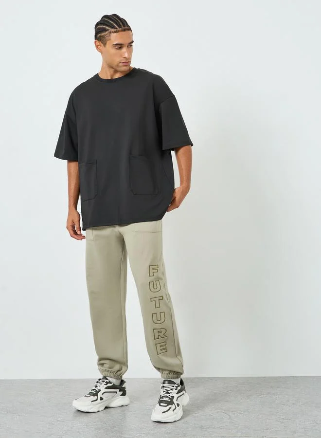 Take Two Men Oversized Black T-Shirt with Pockets