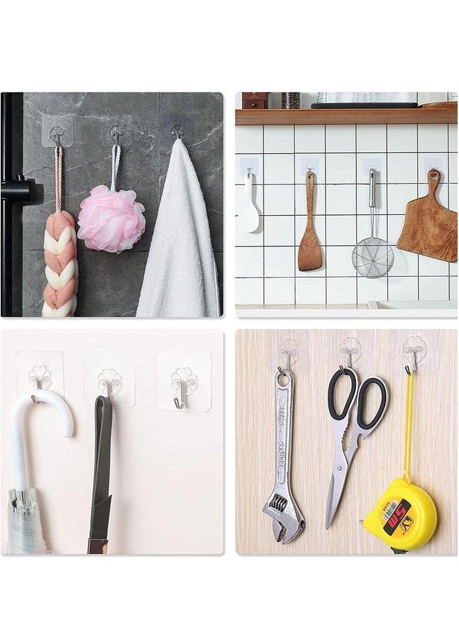 HOMESTAR 20 Pieces Waterproof Oilproof Heavy Duty Self Adhesive Sticker Hooks Transparent Wall Hook  - Image 3