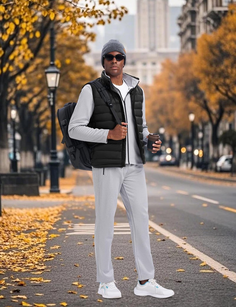 TBMPOY Men's Lightweight Packable Puffer Vest Sleeveless Puffy Outerwear Water-Resistant Bubble Jackets Work Casual Golf Black XL - Image 3