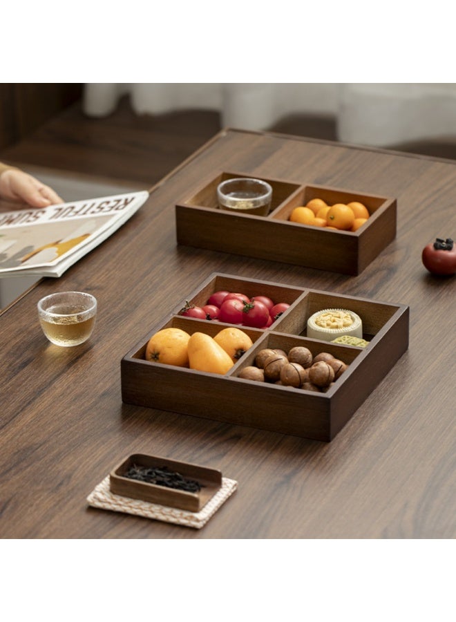 MAIDI Solid Wood Multi - Compartment Dry Fruit Tray, 6 Grid Snack & Nut Platter for Desserts, Tea Treats & Home Decor, Elegant Wooden Serving Tray for Living Room, Tea Room & Parties, Functional Food Organizer with Divided Sections - Image 4