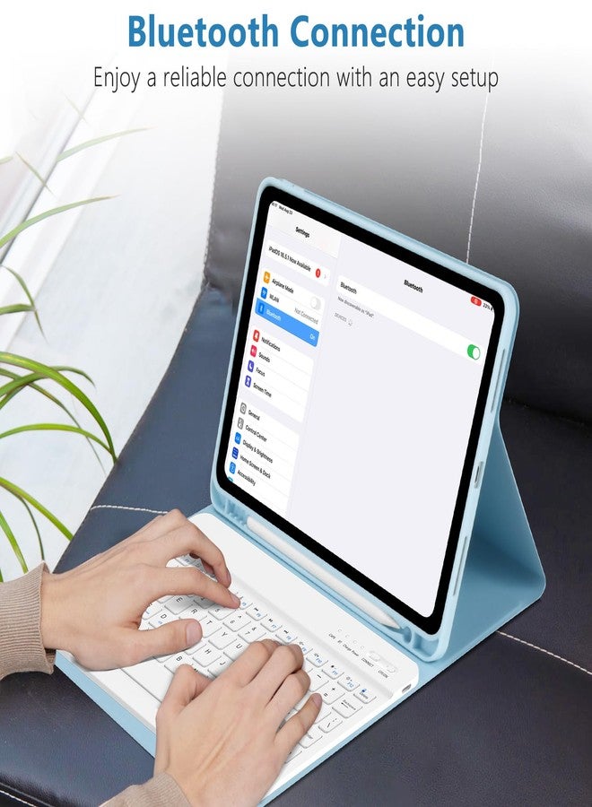 TQQ iPad Air 5th Generation Case with Keyboard - iPad Air Keyboard Case 10.9 inch, Detachable Keyboard Smart Case for iPad Air 5th Generation 2022/4th Generation 2020 (Blue) - Image 5