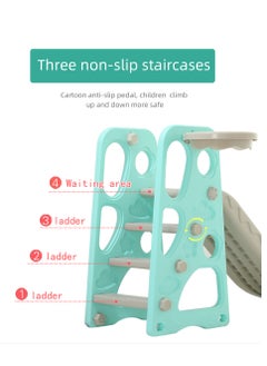 FULL JOY Little  Bear Slide with a Swing +Basketball  3*1,Turquoise  - Image 5