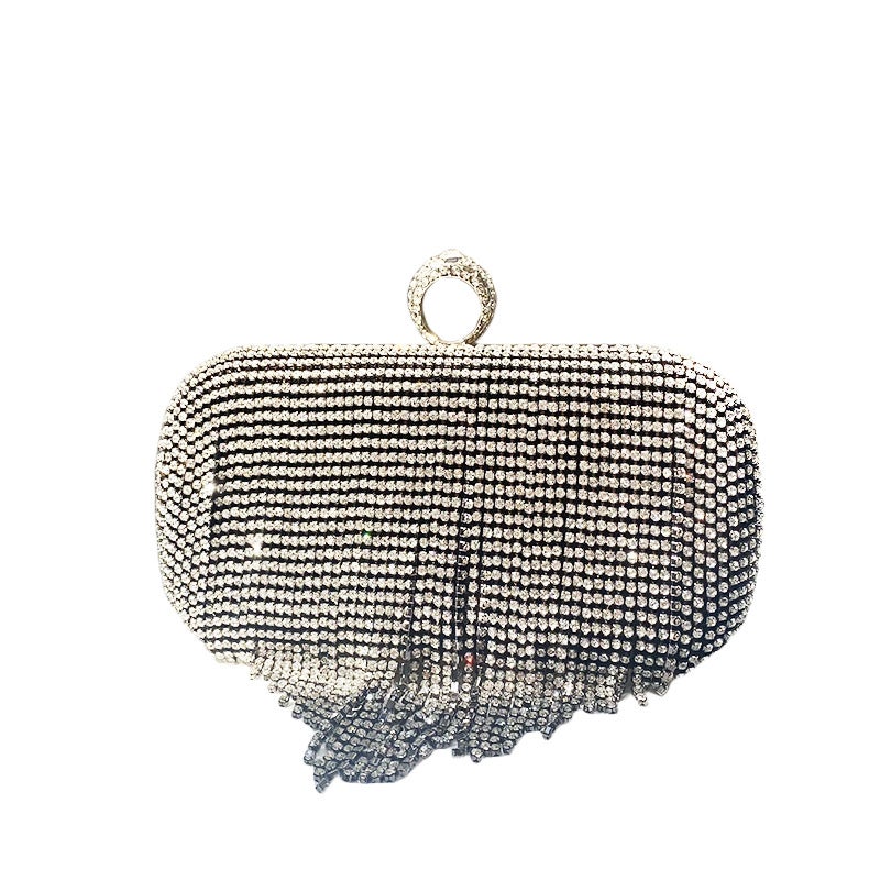 2025 Export New Dinner Bag Ladies Handbag Rhinestone Tassel Small Square Bag Hand Dress Evening Bag - Image 5