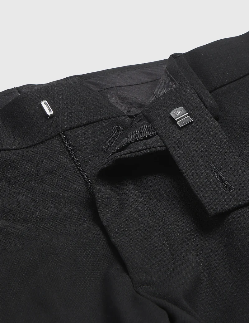 Arrow Black Hudson Tailored Fit Super Black Trousers for Men | Best Price UAE