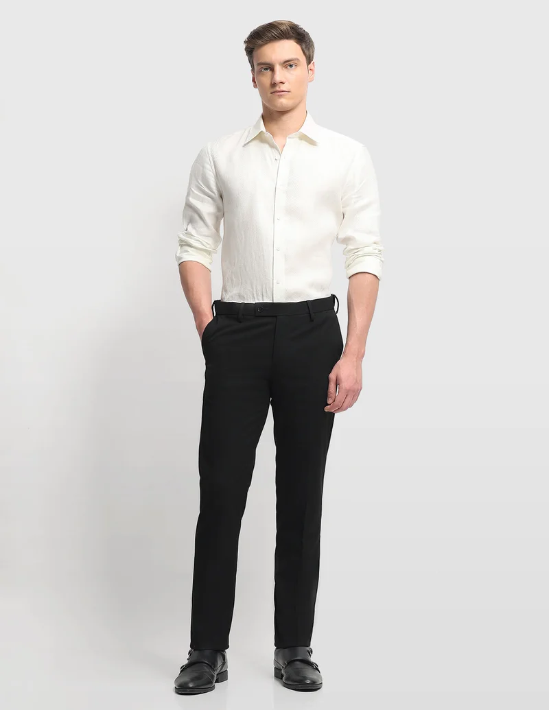 Hudson Tailored Fit Super Black Trousers