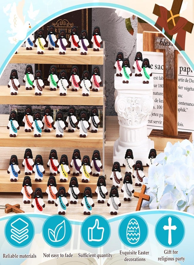 Bememo 50 Pcs Little Black Jesus Figures Original Design Mini Rubber Figures to Hide and Seek Religious Party Favors Sunday Baptism Gifts - Image 3
