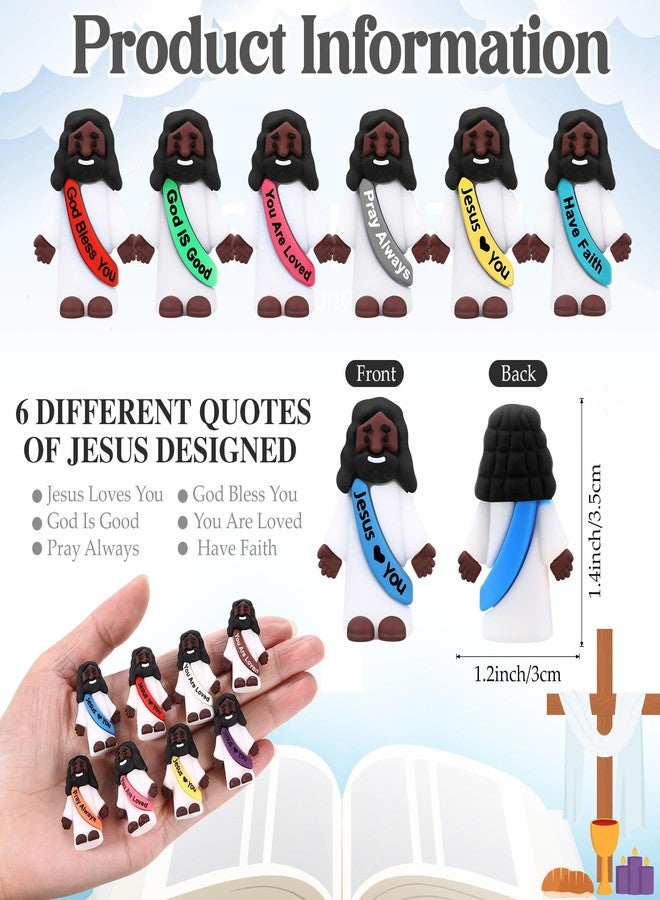 Bememo 50 Pcs Little Black Jesus Figures Original Design Mini Rubber Figures to Hide and Seek Religious Party Favors Sunday Baptism Gifts - Image 2