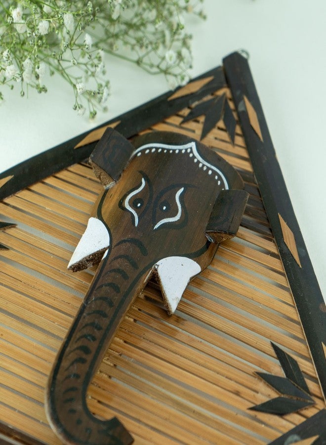 JUNSU CRAFT RA Junsu Craft Bamboo Ganesh Wall Decor - Eco-Friendly, Handcrafted Lord Ganesha Art for Home, Office, and Religious Spaces | Traditional Indian Wall Hanging for Diwali & Festivals (Diamond Shape) - Image 5