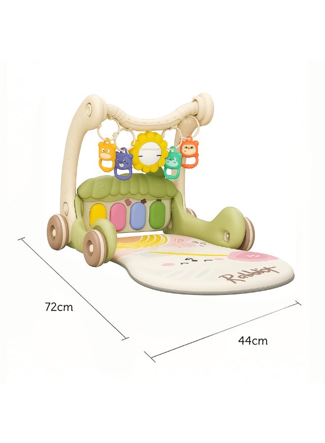 Factory Price Daisy 3 in 1 Multifunctional Baby Walker - Walker, Activity Play Mat & Piano Mode - Green - Image 3