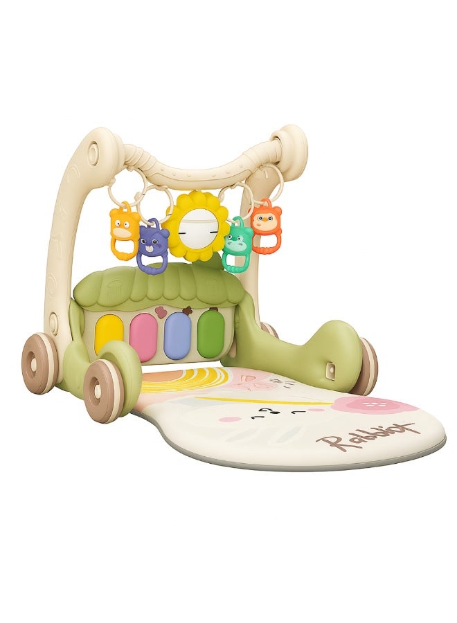 Factory Price Daisy 3 in 1 Multifunctional Baby Walker - Walker, Activity Play Mat & Piano Mode - Green - Image 1