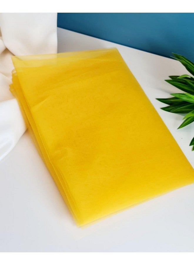 Satyam Kraft SATYAM KRAFT Multi Purpose Net Fabric Cloth for Decoration, for Parties, Costumes, Gift Packing, Party Decor, Backdrop Material for mandap, Pooja Background Stand (Yellow 1047, 10 Meter) - Image 1