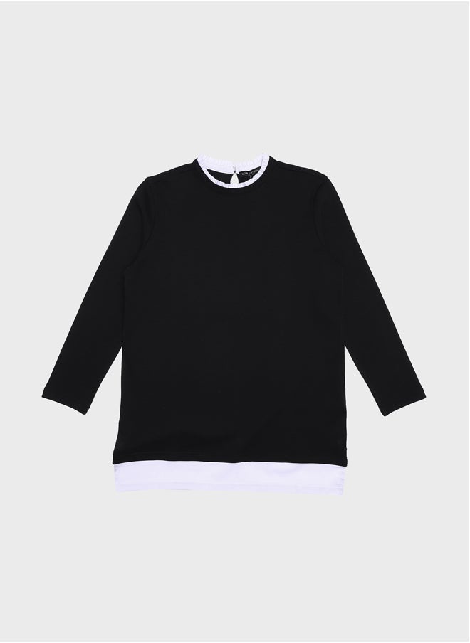 LC WAIKIKI Ruffle Collar Straight Long Sleeve Women's Tunic  - Image 1