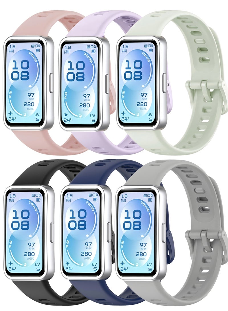 CoomBe 6 Pcs Silicone Strap Compatible with Huawei Band 11/11Pro Soft Adjustable Replacement Sport Bands - Image 1